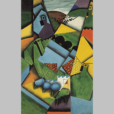 Juan Gris Paysage et maisons à Céret (1913)
