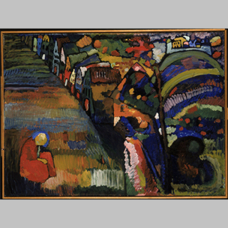 Kandinsky Painting with Houses 1909