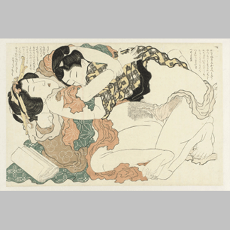 Katsushika Hokusai, Man and woman in close embrace