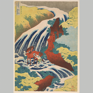 Katsushika Hokusai Yoshitsune Falls from the series Famous Waterfalls in Various Provinces