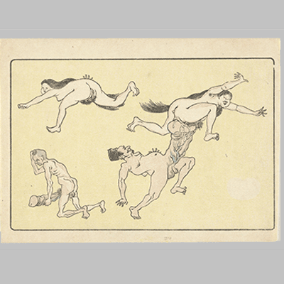 Kawanabe Kyôsai Copulating man and woman