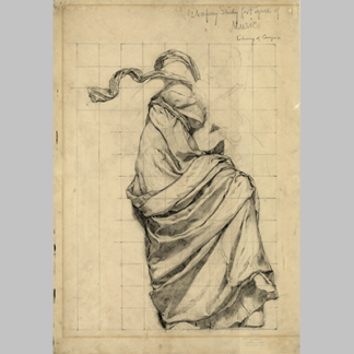 Kenyon Cox Drapery study for figure of Music