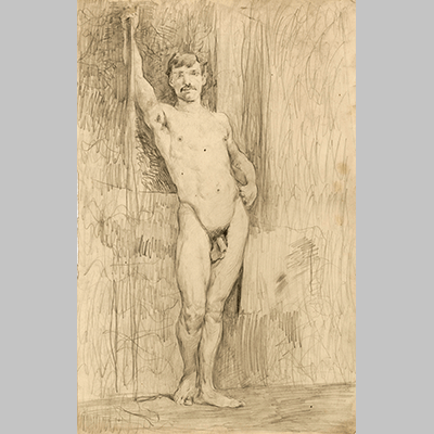 Kenyon Cox - Study of Standing Male Nude (c1876)