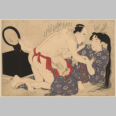 Kitagawa Utamaro Love Couple in front of a Mirror