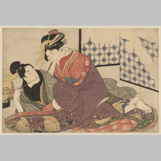 Kitagawa Utamaro Young man with courtesan