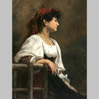 Klumpke Seated Woman with a Red Kerchief 1886