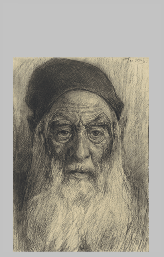 Kop van een oude man met baard te Tanger Jac van Looij 1865 1930 2