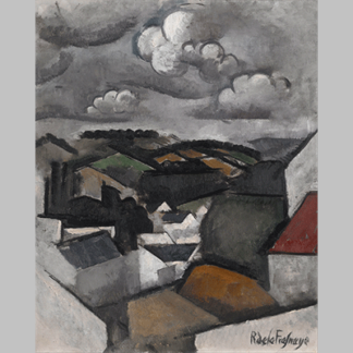 La Fresnaye Roger de Landscape with a Village The Hills Beyond Meulan