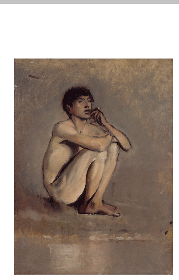 Ladislav Mednyánszky Study of a Seated Nude of a Young Man 1