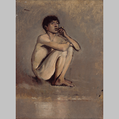 Ladislav Mednyánszky Study of a Seated Nude of a Young Man 2
