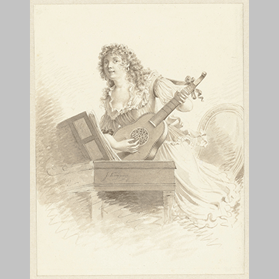 Lady Playing a Guitar Jacques Kuyper 1771 1808