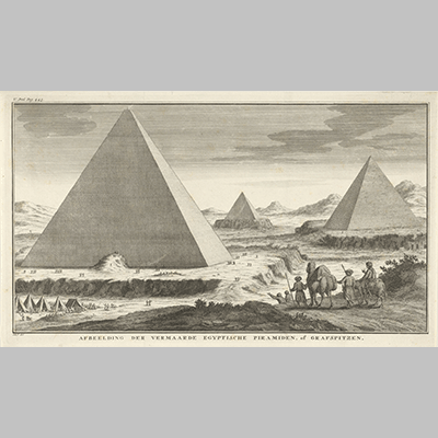 Landschap met drie piramides, Jan Caspar Philips, 1732 1733