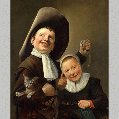 Judith Leyster - A Boy and a Girl with a Cat and an Eel