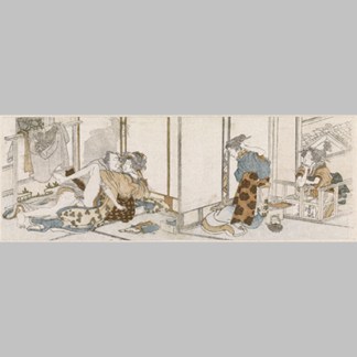 Liefdespaar-bespied,-Katsushika-Hokusai-(possibly),-1813
