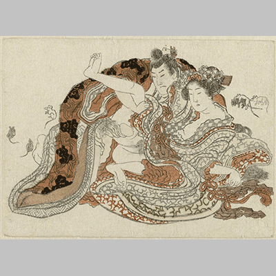 Katsushika Hokusai - Liefdespaar en ratten, 1816