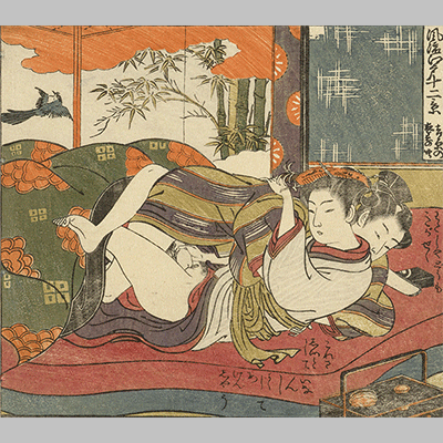 Liefdespaar in bed Twaalf gezichten op het verfijnde Edo