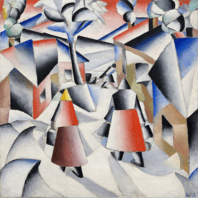 Malevich Morning in the Village after Snowstorm