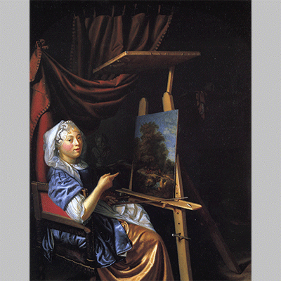 Maria Schalcken selfportrait at her easel