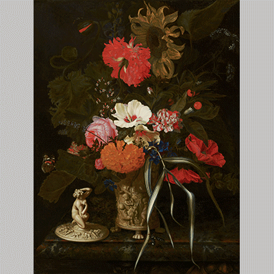 Maria van Oosterwyck Flowers in an Ornamental Vase