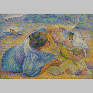 Mere jouant avec son enfant by Henri Edmond Cross