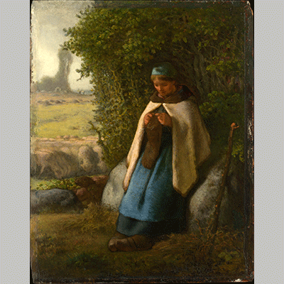 Millet - Shepherdess Seated on a Rock