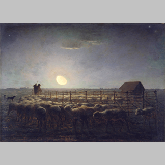 Millet The Sheepfold Moonlight 1