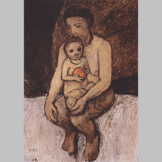 Modersohn Becker Seated mother with child on her lap 1906