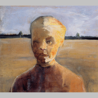 Modersohn Becker Brustbild eines Madchens in der Sonne vor weiter Landschaft 1897