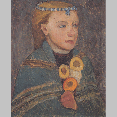 Modersohn Becker Madchen mit blauweiser Kette im Haar 1903