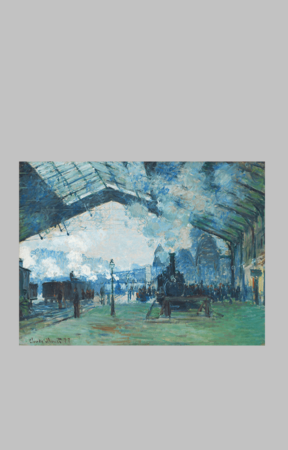 Monet Arrival of the Normandy Train Gare Saint Lazare ar wt