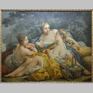 Negresco Nymphs playing the flute by Francois Boucher