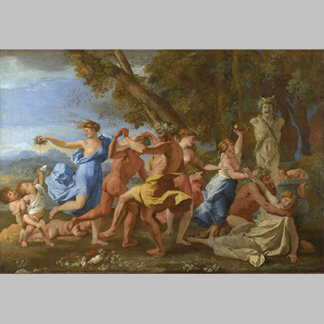 Nicolas Poussin Bacchanal Before a Statue of Pan