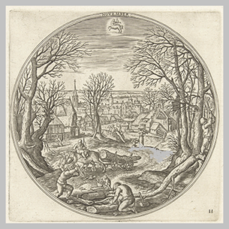 November Adriaen Collaert after Hans Bol 1578 1582