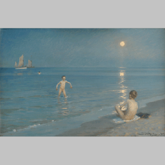 P. S. Krøyer Badende drenge en sommeraften ved Skagens strand (1899 painting)