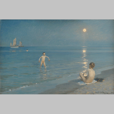 P. S. Krøyer Badende drenge en sommeraften ved Skagens strand (1899 painting)