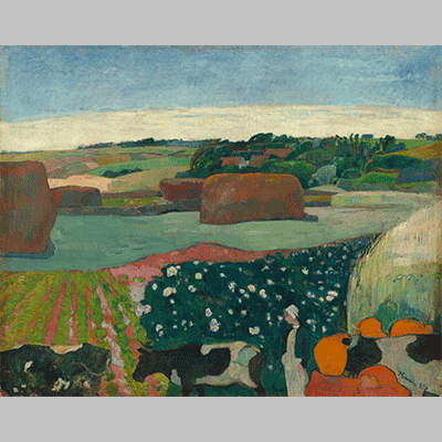 Paul Gauguin haystacks in brittany