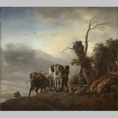 Philips Wouwerman Landscape with Packhorses 1660