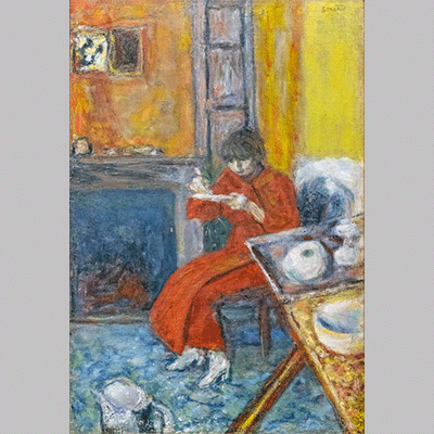 Pierre Bonnard Femme au peignoir rouge 1916