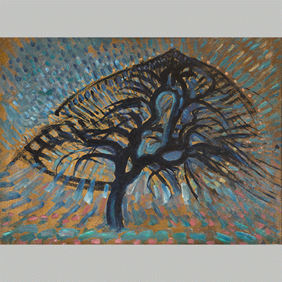 Piet Mondrian Apple Tree Pointillist Version