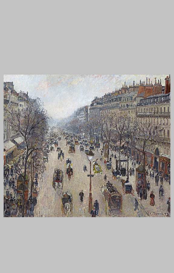 Pissarro Boulevard Montmartre morning cloudy weather sq