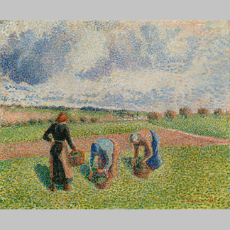 Pissarro - Payaannes Ramassant Des Herbes Eragny