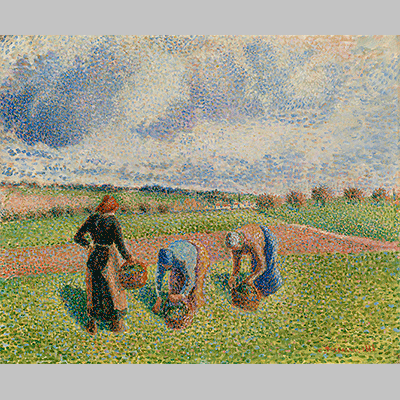 Pissarro - Payaannes Ramassant Des Herbes Eragny