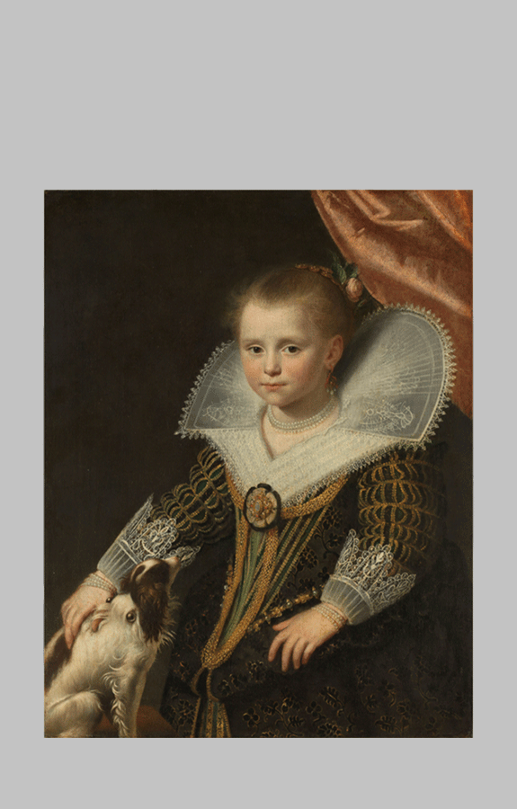 Portrait of a girl known as The Little Princess Paulus Moreelse c. 1623 sm