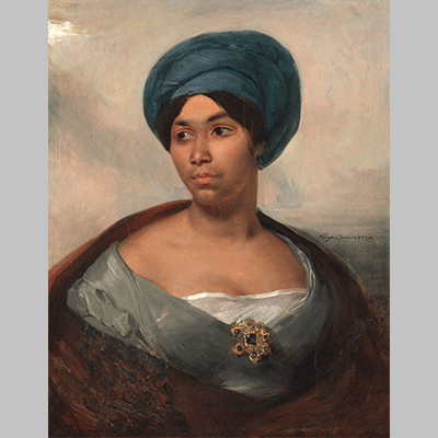 Eugene Delacroix - Portrait of a Woman in a Blue Turban