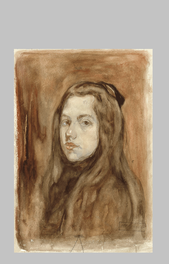 Portret van een meisje met lang haar Hendrik Johannes Haverman 1867 1928 1