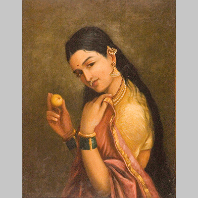 Raja Ravi Varma Woman Holding a Fruit