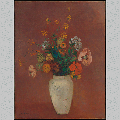 Redon Bouquet in a Chinese Vase