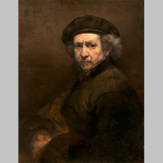 Rembrandt Self Portrait with Beret and Turned Ip Collar 1659