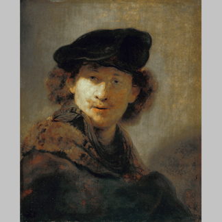 Rembrandt Self Portrait with Velvet Beret and Furred Mantle 1634 p
