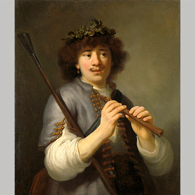 Rembrandt as a Shepherd with a Staff and Flute Govert Flinck 1636
